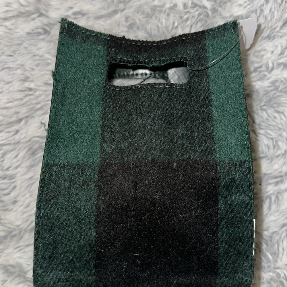 Bath & Body Works Green Black Buffalo Plaid Small Gift Tote Bag Holiday